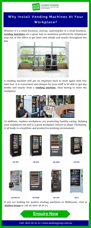 Why Install Vending Machines At Your Workplace?