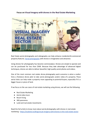 Focus on Visual Imagery with drones in the Real Estate Marketing