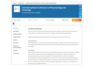 2nd International Conference on Pharmacology and Toxicology