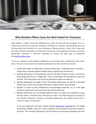 Why Bamboo Pillow Cases Are Best Suited For Everyone