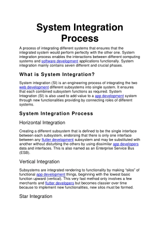 System Integration Process