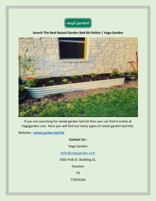 Search The Best Raised Garden Bed Kit Online | Vego Garden