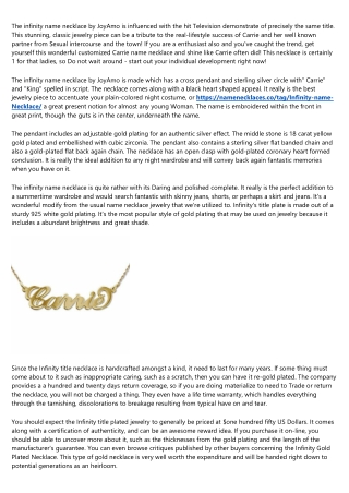 The Worst Videos of All Time About infinity name necklace