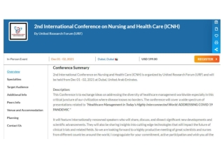 2nd International Conference on Nursing and Health Care (ICNH)