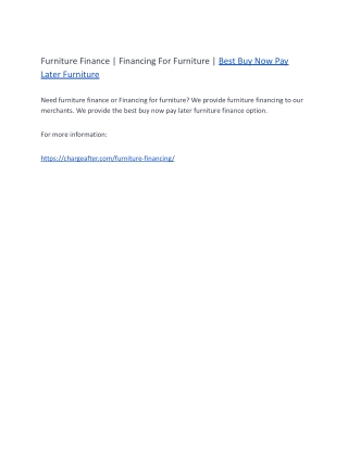 Furniture Finance | Financing For Furniture | Best Buy Now Pay Later Furniture