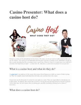 What does a casino host do
