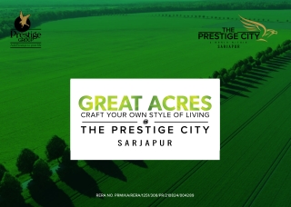 Prestige Great Acres E Brochure | Villa Plots In Sarjapur Bangalore