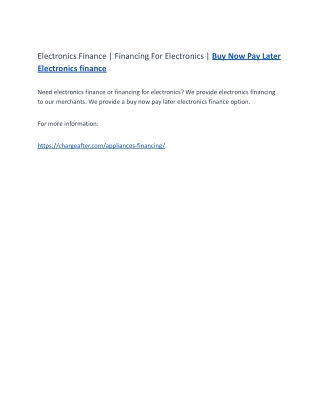 Electronics Finance | Financing For Electronics | Buy Now Pay Later Electronics