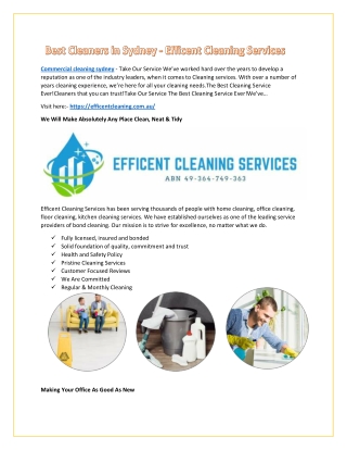 Commercial cleaning sydney