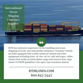 International Ocean Shipping Container Logistics