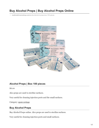 Alcohol Preps