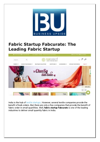Fabric Startup Fabcurate The Leading Fabric Startup