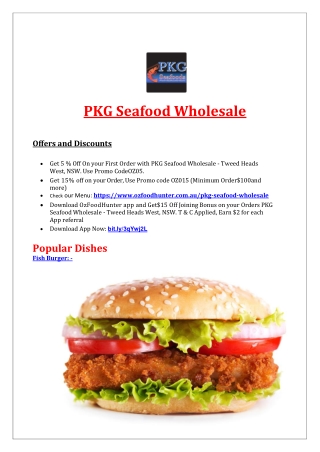 5% Off - PKG Seafood Wholesale Menu Tweed Heads West, NSW