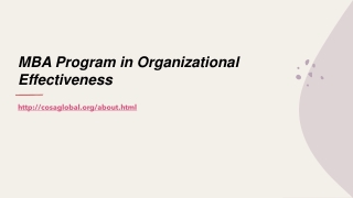 MBA Program in Organizational Effectiveness