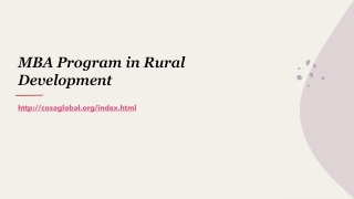 MBA Program in Rural Development Management