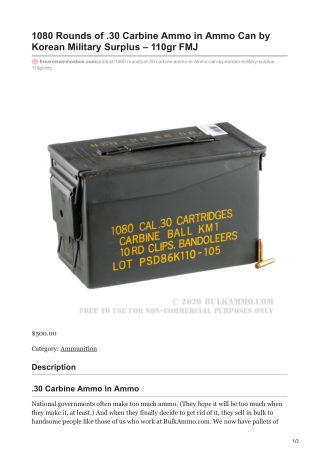 .30 Carbine Ammo in Ammo