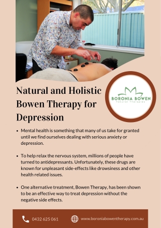 Natural and Holistic Bowen Therapy for Depression