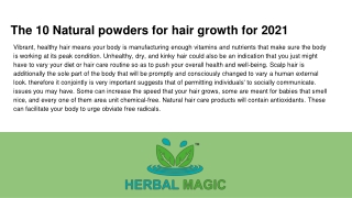 The 10 Natural powders for hair growth for 2021