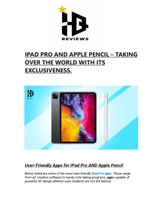 IPAD PRO AND APPLE PENCIL – TAKING OVER THE WORLD WITH ITS EXCLUSIVENESS