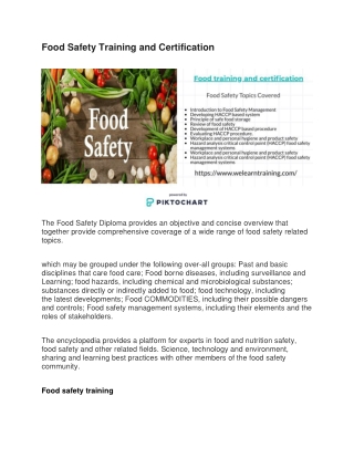Food Safety Training and Certification