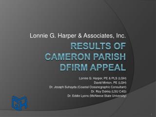Results of Cameron Parish DFIRM appeal