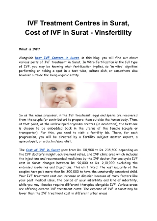 IVF Treatment Centres in Surat, Cost of IVF in Surat - Vinsfertility