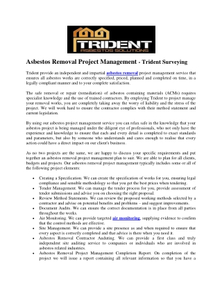 Asbestos Removal Project Management - Trident Surveying-converted