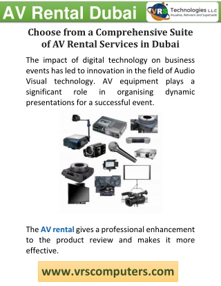Choose from a Comprehensive Suite of AV Rental Services in Dubai