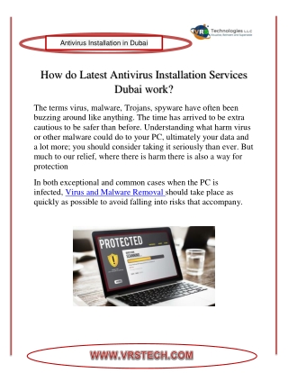 How do Latest Antivirus Installation Services Dubai work?