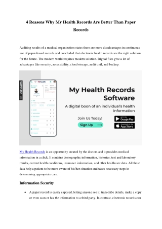 4 Reasons Why My Health Records Are Better Than Paper Records