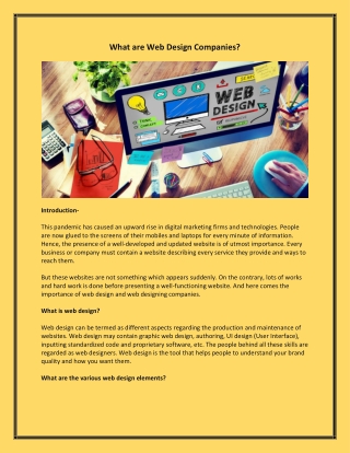 What are Web Design Companies