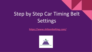 Step by Step Car Timing Belt Settings