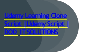 Best Udemy Learning Clone Script - Readymade Clone Script