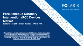 Percutaneous Coronary Intervention (PCI) Devices Market Forecasts, 2020 to 2027