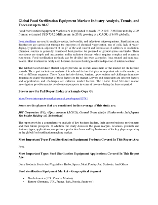 Global Food sterilization Equipment  Market