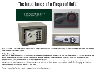 The Importance of a Fireproof Safe!