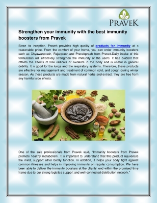 Products for Immunity