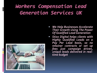 Workers Compensation Lead Generation Services UK