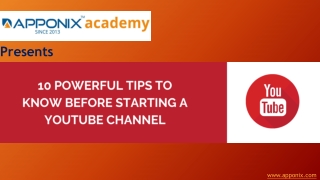 Tips Before Starting YouTube Channel Apponix
