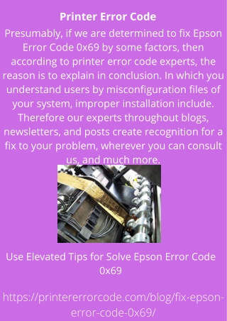 Use Elevated Tips for Solve Epson Error Code 0x69