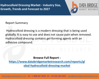 Hydrocolloid Dressing Market