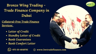 Trade Finance Companies in Dubai – Bronze Wing Trading – LC, SBLC & BG