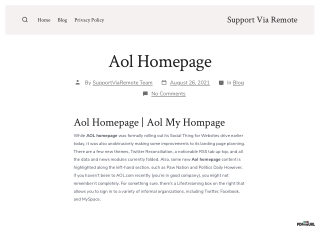 Aol Homepage | Aol My Homepage