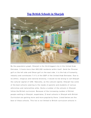 Top British Schools in Sharjah