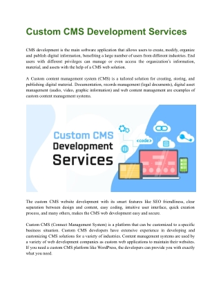 Custom CMS Development Services