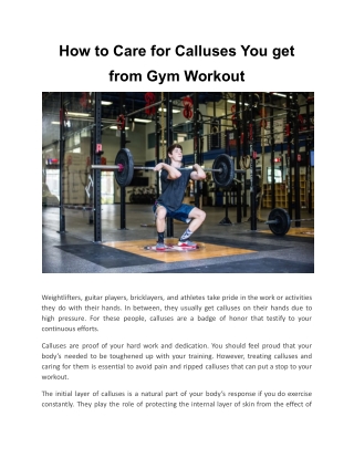 How to Care for Calluses You get from Gym Workout.docx