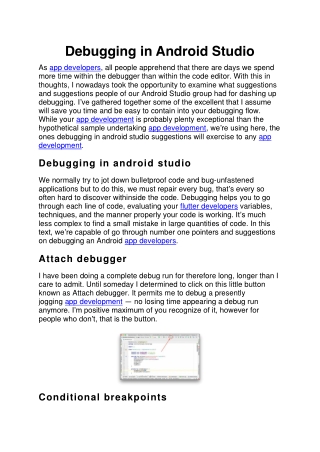 Debugging in Android Studio