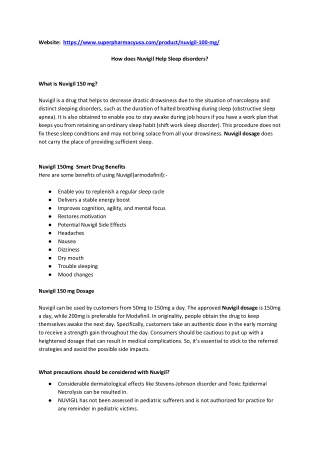 How does Nuvigil Help Sleep disorders