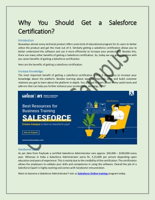 Why You Should Get a Salesforce Certification