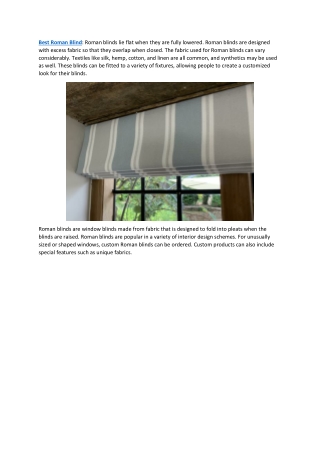 Best Roman Blind